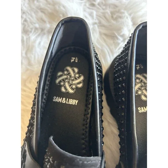 Sam & Libby Size 7.5 Ravena Studded Loafers Chunky Lug Soles Y2K Vibes NWOB - Picture 3 of 11